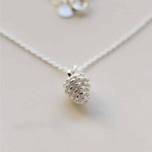 MAYIYAHO 925 Sterling Silver Jewelry Pine cone Choker Necklaces for Women Wedding Girls Statement Jewelry