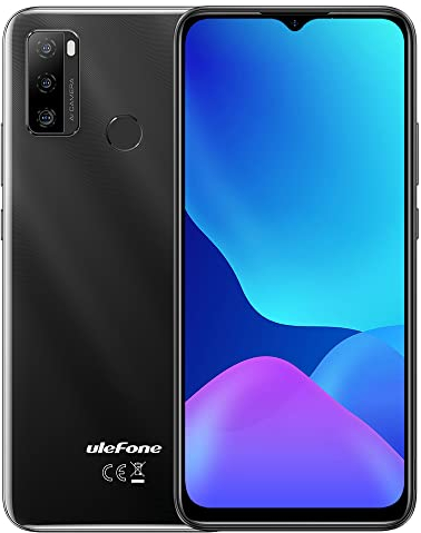 Ulefone Note 10(P) Móvil Libre, 3GB RAM 128GB ROM, 13MP Triple Cámara Trasera, Dual SIM Smartphone 4G, 6.5'' HD+, 3 Ranuras para Tarjetas, Android 11, Batería 5500mAh, Huella Dactilar Negro