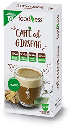 foodNess - 1 Box da 10 Capsule di Ginseng Deca, Capsule Compatibili con Sistema Dolce Gusto, Bevanda senza Glutine, Lattosio, Zuccheri Aggiunti e con Caffè senza Caffeina.