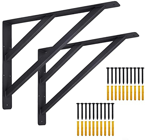 VANROUG Countertop Support Brackets 40 x 30 cm Heavy Duty Shelf Brackets, Wall Mounted Shelf Brackets, L Brackets for Floating Shelf Bracket for Table Tops, Cabinet, Table, Desk