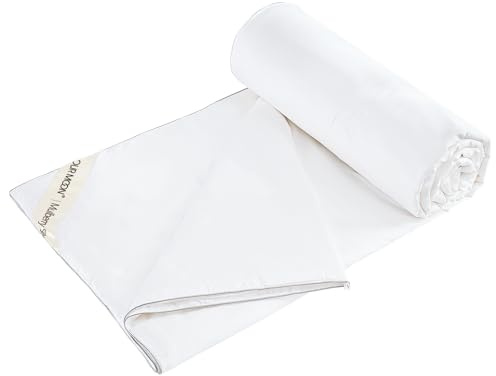 YOUR MOON Luxurious Summer/Spring Lightweight Mulberry Silk Comforter Queen Size,100% Natural Long Strand Silk Fill Duvet Blankets, Luxury Bedding Summer, Noiseless Cotton Shell (White)