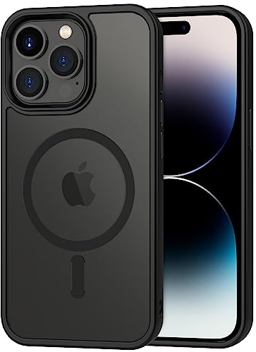 CACOE für iPhone 14 Pro Hülle mit Kameraschutz, Kompatibel mit MagSafe, Stoßfest Kratzfest Magnetisch Rückseite Handyhülle für iPhone 14 Pro Case Transluzente