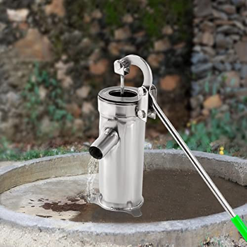 Pompe à bras en acier inoxydable - Pompe à eau manuelle - Pompe de jardin en acier inoxydable - Pompe à eau de puits profonds - Pompe de fontaine pour étangs de jardin