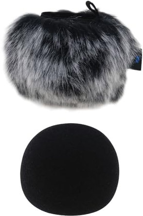 LT Easiyl 2 Pack Windscreen Microphone Windshield Compatible With DR-05X DR-05 Microphone Recorder Windshield Furry And Foam Microphone