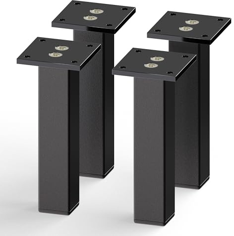 Sossai® Exklusiv small - Aluminium Möbelfüße | E3MF | 4er Set | Höhe: 150mm | Farbe: Schwarzmatt