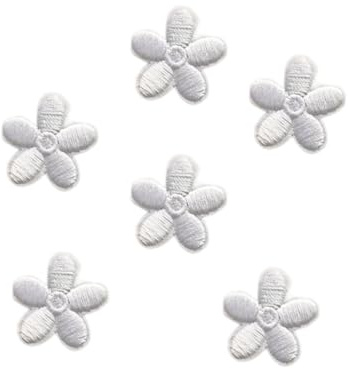 Wambere 60 Stück Blumen Applikationen,Patches zum Aufbügeln,Aufnäher Flicken zum Aufbügeln,Gestickter Blumenaufnäher,Bügelbild Aufbügelflicken,für DIY Kunsthandwerk Kleidungsdekoration,Weiß