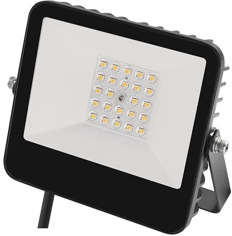 EMOS LED Strahler AVENO 20W, IP66 wasserdichtes Outdoor Aluminium-Flutlicht für Feuchträume, Innen und Außen, Helligkeit 2900lm, Neutralweiß 4000K, CRI>80, Lebensdauer 50000h, 5 Jahre Garantie