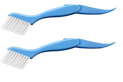 Healeved 2 Pcs Multi-function Groove Cleaning Brush and Corner Keyboard Brush Sky Blue Portable Household Window Cranny Cleaning Tool for Home and Kitchen