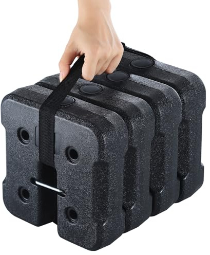 MASTERCANOPY 4-Pcs Deluxe Gazebo Weights with Hook Design (13.6KG IN TOTAL,Black)