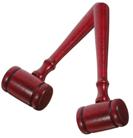 LRXIYODE 2pcs Gavel Judge Hammer Prop Justice Costume Accessory for Cosplay Parties Court Hammer for Sound Portable Design for Auction Events