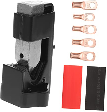 HOMSFOU Herramienta Crimpadora de Terminales y Cables de Batería Tubos Termorretráctiles Precortados, para Uso Automotriz y Marino, Kit Manual de Engarce Martillo Estándar,