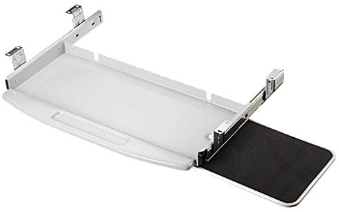 Ergonomic Desk Support for Keyboard and Mouse Adjustable Arm Rest for Elbow Comfort 47cm White Laptop Stand Perfect for Home Office and Gaming Setup