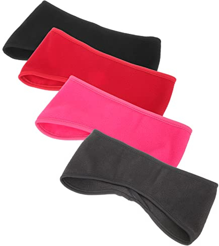 Beavorty Set 4 Pezzi Fascia Invernale Antivento in Pile Traspirante Per Esterni, Protezione Orecchie Per Ciclismo e Escursionismo, Fascia Comoda Unisex Copertura Completa