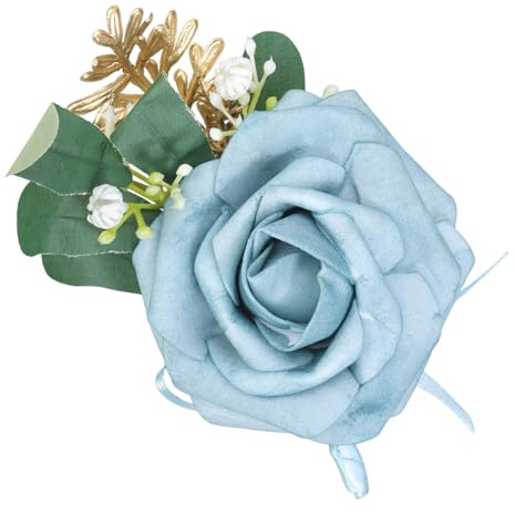 Modische Ansteckblume für Trauzeugen, künstliche Blume, Hochzeit, Handgelenk, Ansteckblume für Braut, Brautjungfern, formelle Meetings, Blumenbrosche für Herren, Ansteckblume, Einheitsgröße, Wie