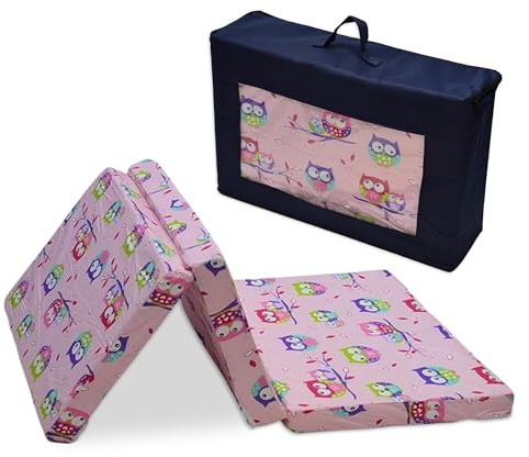 Best For Kids | Reisebett Matratze | Faltbare Matratze (120x60x6 cm) | Weicher PU-Schaum | Spielmatratze Kinderzimmer | 100% Baumwollbezug | Oeko-Tex | Bodenmatratze mit Tragetasche