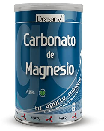 DRASANVI Carbonato de magnesio PURO | Contribuye al funcionamiento normal de huesos, dientes, músculos y sistema nervioso | Disminuye el cansancio y la fatiga | 200grs de polvo=166 dias