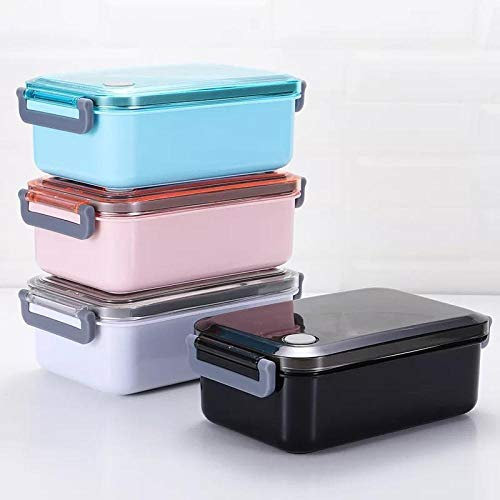 Lunch Box New School Lunch Box_304 Scatola da pranzo in plastica in acciaio inossidabile 1100Ml Piccolo volume @ Acciaio in plastica senza Pattern_Rabbit Lunch B