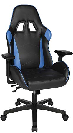 Topstar Drehstuhl Gaming Chair Speed Chair 2 inklusiv Armlehnen, Kunstleder Schwarz Blau