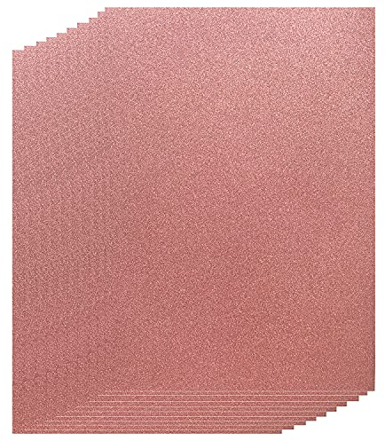 Qililandiy 10 Stück Glitzer Karton Papier Dekorpapier A4 Karte Glitzerpapier Einseitige Bastelpapier zum DIY Basteln Scrapbooking Einladungskarten (Rosa Gold)