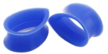 Lieson Ear Tunnel Flesh 14mm, 2 Stück Ohr Tunnel Silikon Set Tropfenförmig Hoop 9/16 inch Flesh Tunnel Blau