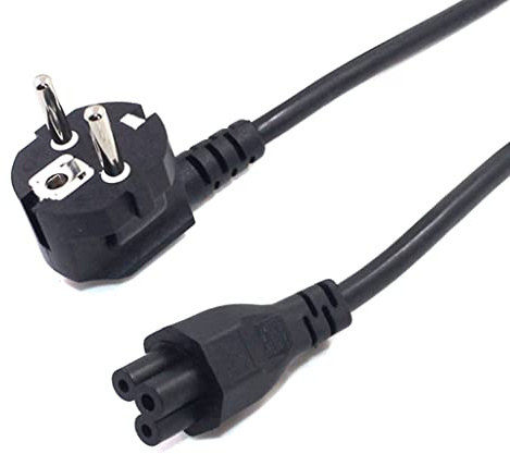 Toptekits EU Europe Schuko to C5 Power Cord Plug, 2-Prong European Power Cable Replacement, Standard Power Cord PC, Elbow Plug Euro CEE7/7 to C5 Computer Power Cable,18AWG,6ft/1.8m