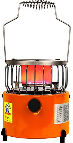 Portable Butane Heater, For Ice Fishing Hiking Hunting Survival Emergency Patio, Heating Without Electricity Indoor,Outdoor camping Gas stove Use 2000 W (Orange)