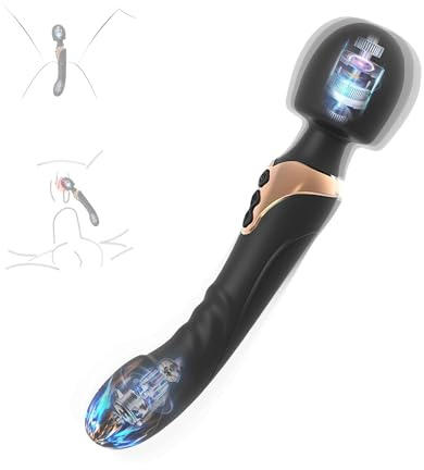 PQKuss Doppelkopf Vibratoren Dildo Vibration für Frauen Solo Sexspielzeug mit 10 10 Vibrationsmodi Doppelmotor G Spot Vibrator Klassischevibratoren Analvibratoren für Frauen und Paare Schwarz