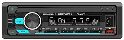 BELSON Autoradio Bluetooth Radio FM 4x45W con 2 USB para Carga y reproducción simultánea, Manos Libres Blueooth 5.0. para Llamadas y mandar música Control Remoto y Reproductor de MP3 USB.