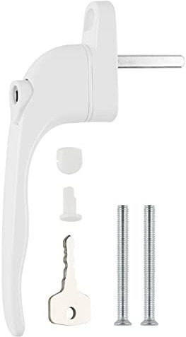 DIDA UPVC Window Handle White, 1pcs Universal Lockable Window Handle, 40mm Spindle Length
