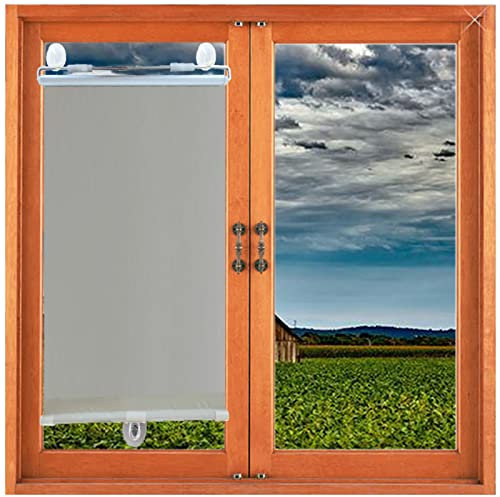 Xrdbfd Saugnapf-rollos, Einziehbarer Verdunkelungsrollos, Fensterrollos, Sonnenschutzrollos Ohne Bohren, Seitenzugrollo Klemmrollo, Thermo Jalousien,Gold-30x125cm(11.8 * 49.2in)