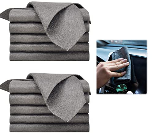 Eowppue Paño de limpieza mágico engrosado 10 piezas 30 × 30 cm Paño de limpieza de microfibra Paño de limpieza reutilizable Para el hogar Cocina Ventana Coche