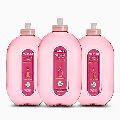 Method Multipurpose, All Floor Cleaner, Gently Cleans and Shines, Fresh Wild Rhubarb Scent, Pack of 3, 3 x 739ml