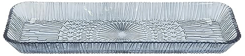 BITZ Kusintha Servierplatte, Servierplatte aus Glas, 38 x 14 x 3 cm, Blau