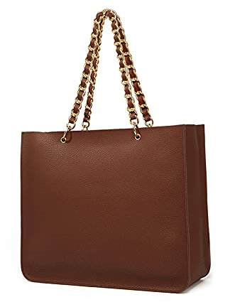 SilteD Taschen für Damen, Vintage-Umhängetasche, große Kapazität, Handtaschen mit Kette, Einkaufstaschen, Leder, PU, ​​Hobo-Tasche, einfache Tragetasche mit Reißverschluss