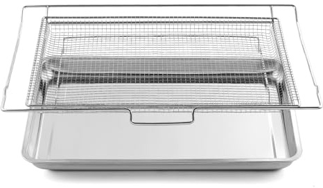 Allstare Air Fryer Tray Replacement Parts for Frigidaire Oven Parts 304 Stainless Steel Air Fryer Basket for Frigidaire AIRFRYTRAY Ready Cook Oven 24.1’’ x 16’’ Air Fryer Oven Rack 316496201 1 Set
