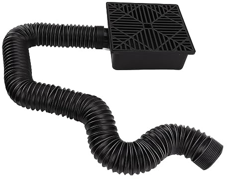 Catch Basin Downspout Extensions, No Dig French Drain Downspout Diverter, Flexible Gutter with Leak-Proof Splash Block Kit, Extendable From 16.1 to 61.2 (Black)