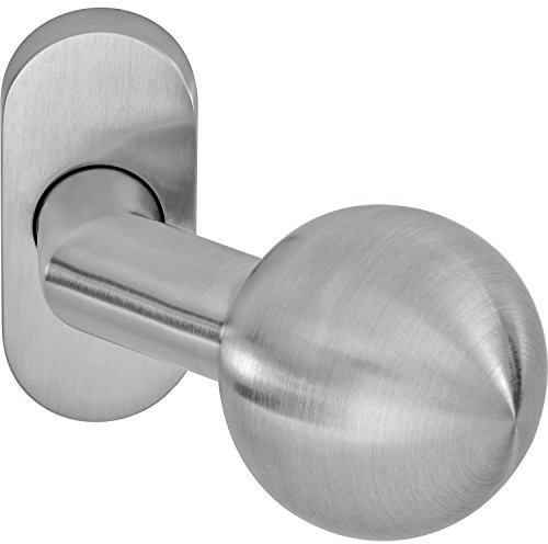 OGRO 90050057185 Türknopf RENOVI 3548 VO, Rosette 30x68x10,gekröpfter Knopf,Silber eloxiert,