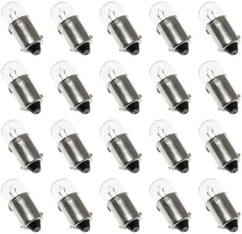 SQXBK 20PCS 12V0.11A2W Automotive Incandescent Bulbs Mini Screw Base Light Bulbs Miniature Screw Base Light Bulbs for Home Experiment Circuit Electrical Test Accessories
