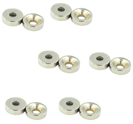 zalati Neodymium Magnets 12pcs NdFeB Strong Magnet for Arts, Crafts, Hobbies, Science Home and Office - Round with Hole