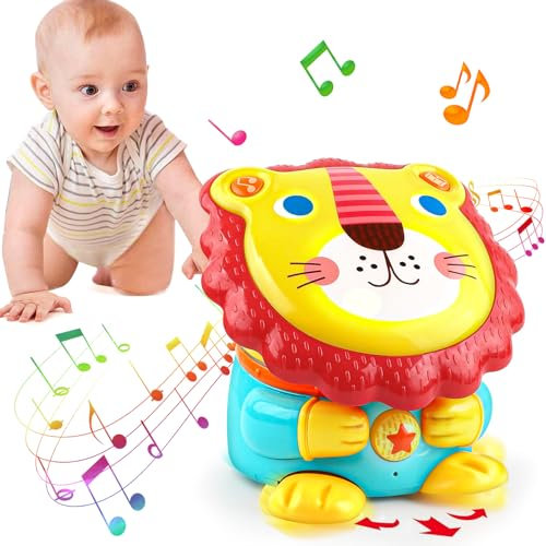 Baby Spielzeug ab 6-8-9-12 Monate,Musik EIN Löwe Krabbelspielzeug mit Licht & Sound,Interaktives Krabbel Babyspielzeug ab 6 8 9 12 Monate,Tummy Time Toys für Junge Mädchen
