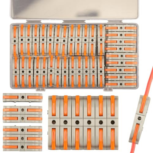 Set di 35 morsetti di collegamento con leva, 1 a 1 in linea, set di morsetti di collegamento per auto, morsetti elettrici, morsetti compatti, conduttori, connettori di giunzione