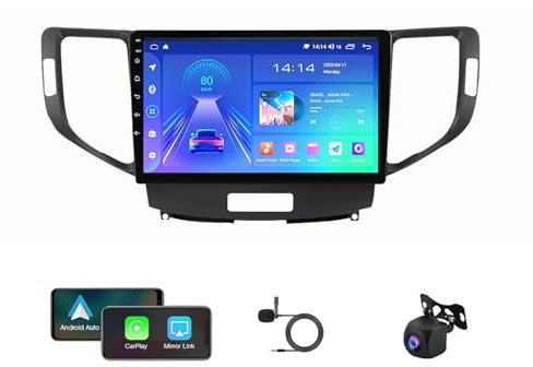 Navegación para automóvil Pantalla táctil HD de 9 Android 12 Estéreo para automóvil para Ho-nda SPI-rior Accord 8 2007-2012 Receptor de Audio para automóvil con Bluetooth 5.0 GPS CarPlay Android A