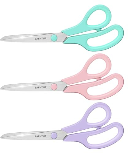 Edelstahl Scheren Set 3 Stück, 21cm Langlebige Schere für Büro Schule Hause | Ultrascharfe 2,5 mm dicke Klingen, Komfortable Griffe, Langlebig, Für Handwerk zu Hause, Rechts-/Linkshänder