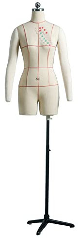 OZSSLJJ Schneiderpuppe Torso, Damen, Übergröße, Schneiderpuppe for Nähen von Kleidung, verstellbare, ansteckbare Damenpuppe mit weichen Armen(XXXL-Model 92)