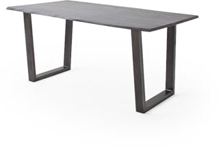 möbelando Baumkantentisch >Calabria< in Akazie grau/antik - 180x76,5x90 (BxHxT)