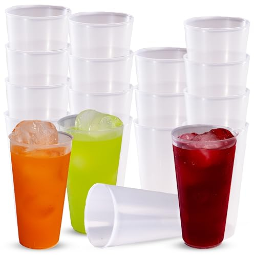 TUKA - 100 Vasos Reutilizables Coktel de 480 ML - Plástico Duro Resistente - Ecológicos - Libre de BPA - Para Fiestas, Eventos, Copas, Gin Tonic, Cubata - Vasos Grandes (100)