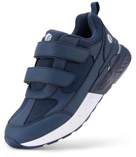 FitVille Schuhe Herren Extra Weite Sneaker mit Klettverschluss Bequem Walkingschuhe für breite platt Füßen