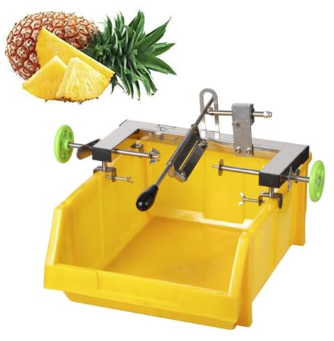 Peladora de piña comercial, cortadora y peladora de piña, ajuste de doble palanca, herramienta de acero inoxidable for pelar y descorazonar piñas, for el hogar, el restaurante y el supermercado
