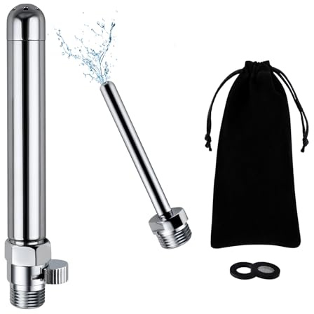 Shower Enema Kit, Shower Douche Nozzle Cleansing System with Water Control Valve for Men and Women Portable Cleaning (Polished Chrome)