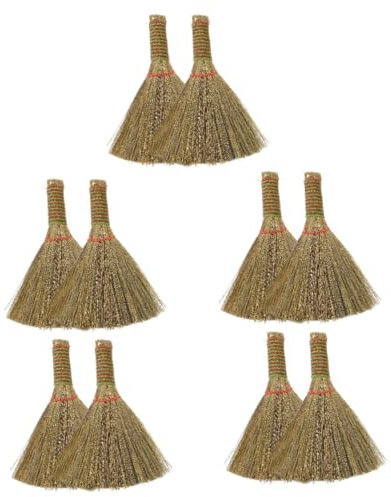 Healvian 10pcs Home Essentials Fluffy Duster Dusting Brush Desk Broom Handmade Small Cleaning Broom